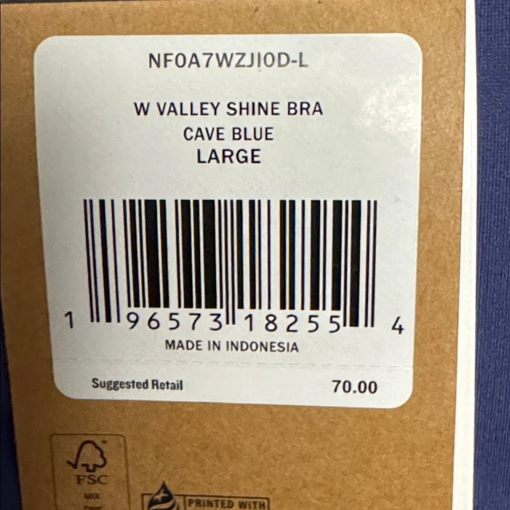 The North Face Cave Blue Valley Shine Bra, Size L - Picture 2 of 8